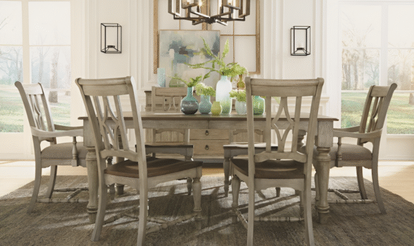 Flexsteel Plymouth Extendable Wooden Dining Table in Brown - Image 2
