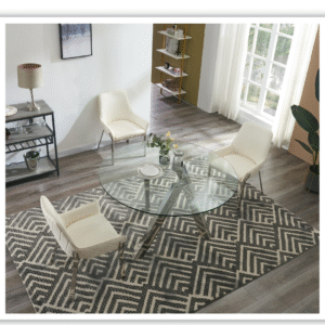Jennifer Italia Winch Round Table with Glass Top