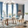 ESF Italia Alika Extendable Dining Table in High Gloss White Finish Top