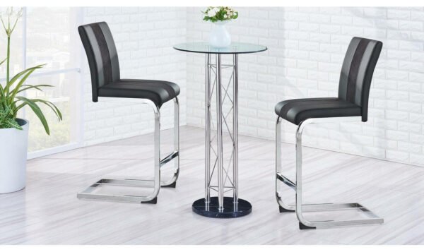 Global Furniture Crocus Bar Table with Round Glass Top - Image 2