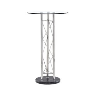 Global Furniture Crocus Bar Table with Round Glass Top