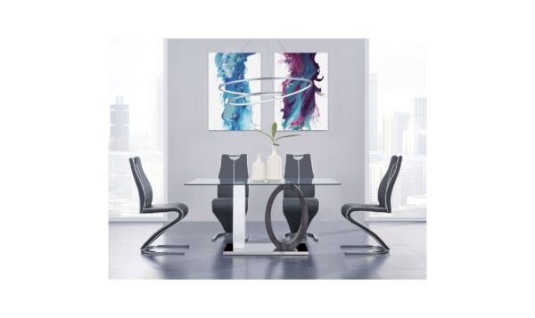 Global Furniture Gergo Rectangle Glass Top Dining Table - Image 5