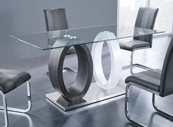 Global Furniture Gergo Rectangle Glass Top Dining Table - Image 2