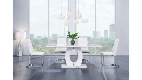 Global Furniture Gosta Rectangle Dining Table with Marble Laminate Top - Image 3