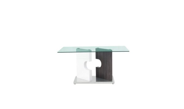 Global Furniture Lieto Rectangle Dining Table Glass Top - Image 3