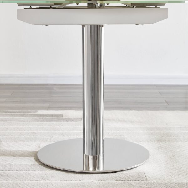 Jennifer Italia Parametre Extendable Round Dining Table in White - Image 15