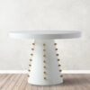 Meridian Furniture Scarpa Round White Lacquer Dining Table