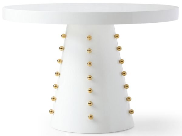 Meridian Furniture Scarpa Round White Lacquer Dining Table - Image 2
