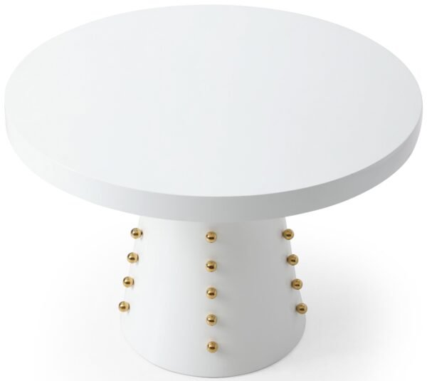 Meridian Furniture Scarpa Round White Lacquer Dining Table - Image 3