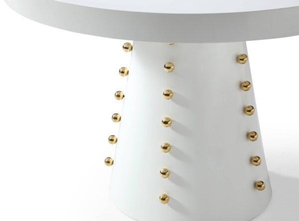Meridian Furniture Scarpa Round White Lacquer Dining Table - Image 4
