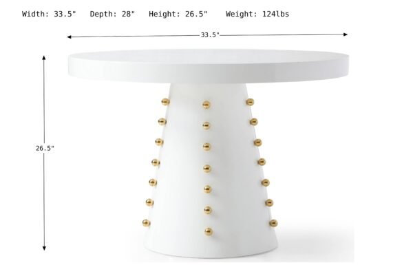 Meridian Furniture Scarpa Round White Lacquer Dining Table - Image 5