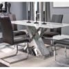 Global Furniture Sismic Rectangle Dining Table with Gray Faux Marble Top
