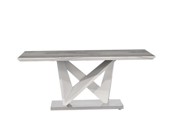 Global Furniture Sismic Rectangle Dining Table with Gray Faux Marble Top - Image 4