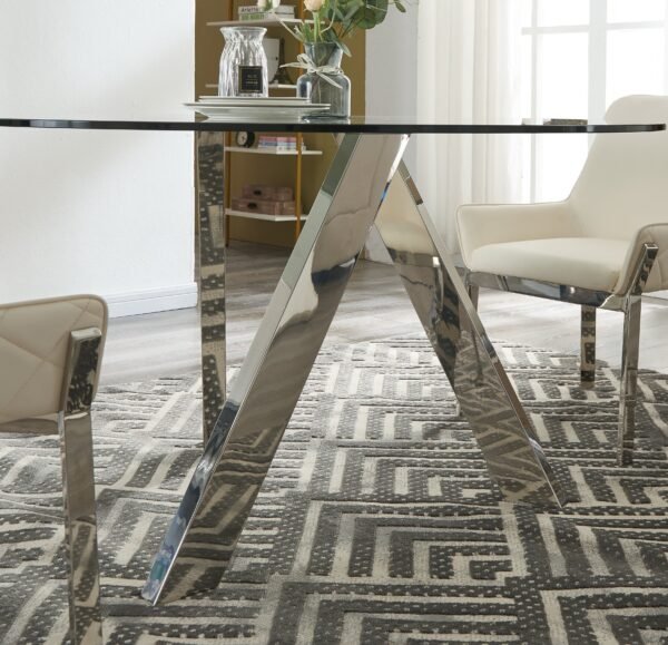 Jennifer Italia Winch Round Table with Glass Top - Image 2