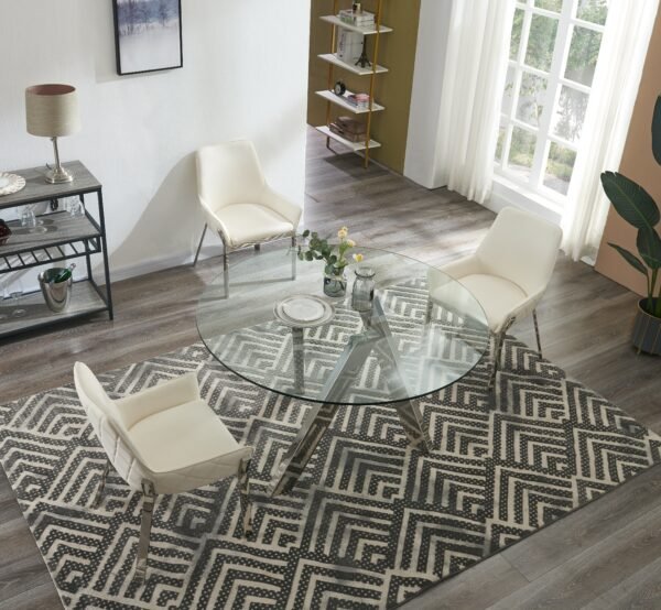 Jennifer Italia Winch Round Table with Glass Top - Image 4