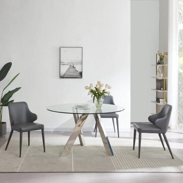 Jennifer Italia Winch Round Table with Glass Top - Image 8
