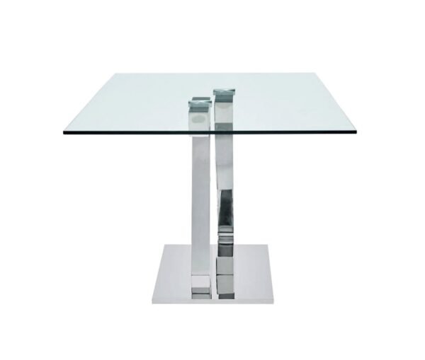 ESF Furniture ZZ Rectangular White Dining Table with Glass Top - Image 7